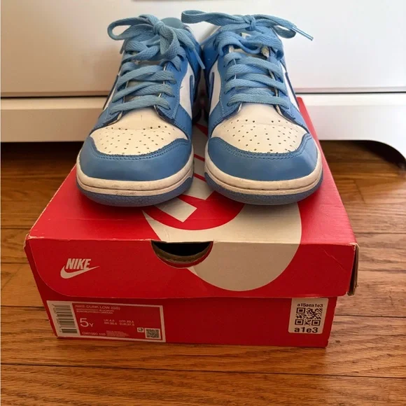Kids Blue and White Nike Dunks